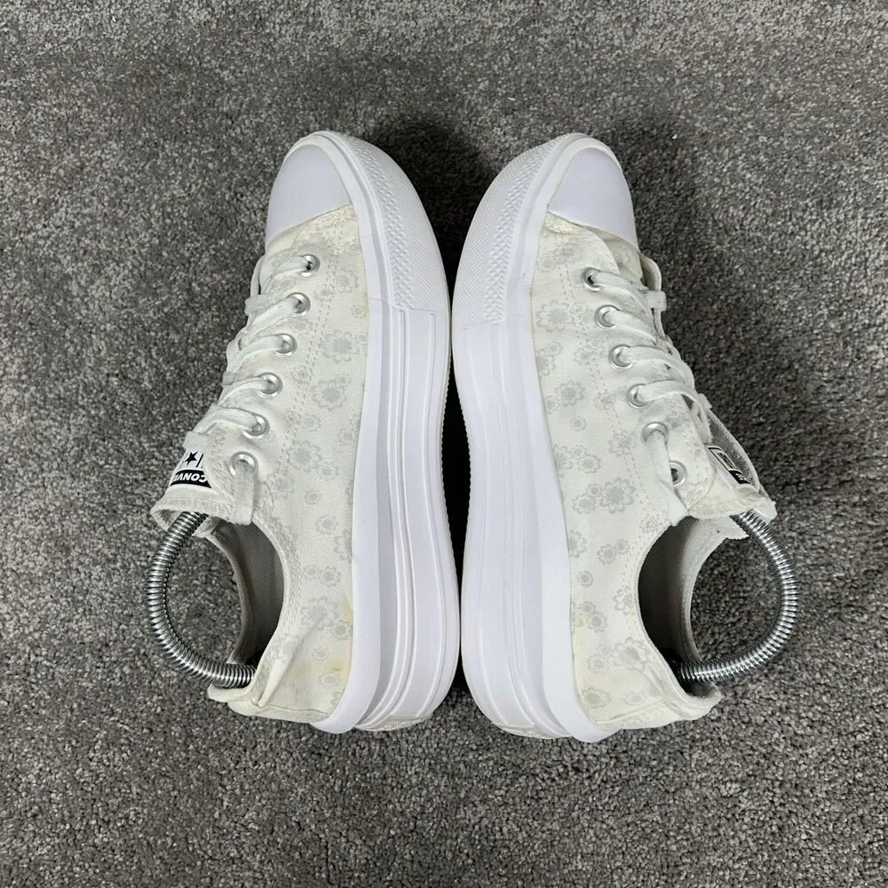 Converse CTAS Move OX A00841C Women's Size 9 Tonal Floral Platform Shoes Used - Picture 8 of 13